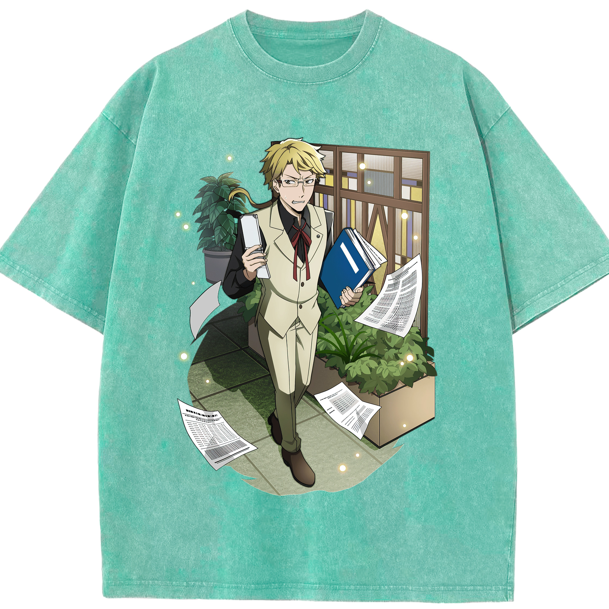 （画像用） 文豪ストレイドッグス Bungo Stray Dogs 綿100% ヴィンテージ風 半袖Tシャツ（フロントプリント）